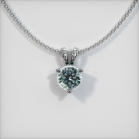 0.73 Ct. Sapphire Pendant, 14K White Gold 1