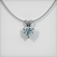 0.64 Ct. Sapphire Pendant, 14K White Gold 1