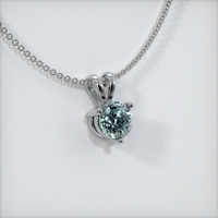 0.64 Ct. Sapphire Pendant, 14K White Gold 2