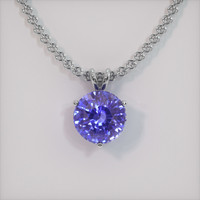 4.33 Ct. Purplish Blue Sapphire Pendant, 18K White Gold 1