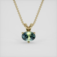 0.90 Ct. Bi Color / Parti Sapphire Pendant, 10K Yellow Gold 1