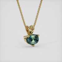 0.90 Ct. Bi Color / Parti Sapphire Pendant, 10K Yellow Gold 2