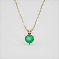 0.80 Ct. Emerald Pendant, 18K Yellow Gold 1