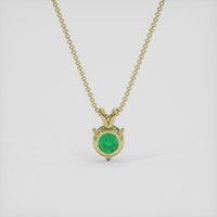 0.80 Ct. Emerald Pendant, 18K Yellow Gold 4