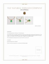 Solitaire Emerald Pendant 0.84 Ct., 18K Yellow Gold Appraisal