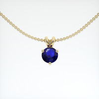 0.44 Ct. Blue Sapphire Pendant, 18K Yellow Gold 1