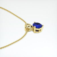 0.33 Ct. Blue Sapphire Pendant, 18K Yellow Gold 3