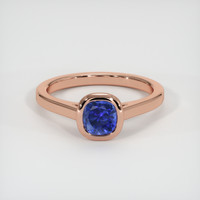 0.65 Ct. Blue Sapphire Ring, 14K Rose Gold 1