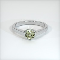 0.70 Ct. Yellowish Green Sapphire Ring, 10K White Gold 1