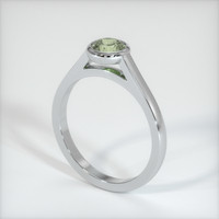 0.70 Ct. Yellowish Green Sapphire Ring, 10K White Gold 2