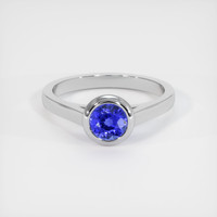 1.12 Ct. Blue Sapphire Ring, 14K White Gold 1