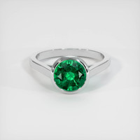 1.47 Ct. Emerald Ring, 18K White Gold 1
