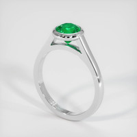 0.89 Ct. Emerald Ring, 18K White Gold 2