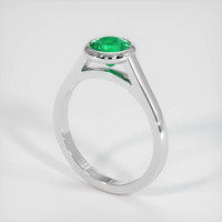 0.80 Ct. Emerald Ring, 18K White Gold 2