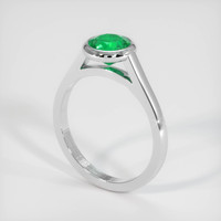 0.99 Ct. Emerald Ring, 18K White Gold 2