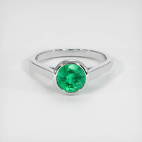 1.02 Ct. Emerald Ring, 18K White Gold 1