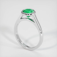 1.02 Ct. Emerald Ring, 18K White Gold 2