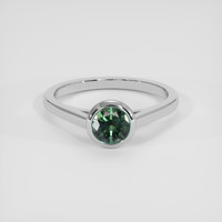 1.24 Ct. Green Sapphire Ring, 18K White Gold 1
