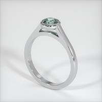 0.73 Ct. Sapphire Ring, 18K White Gold 2