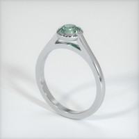0.79 Ct. Green Sapphire Ring, 18K White Gold 2