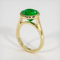 3.71 Ct. Emerald Ring, 18K Yellow Gold 2