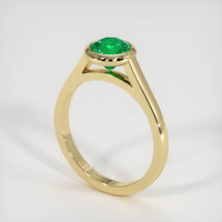 0.89 Ct. Emerald Ring, 18K Yellow Gold 2