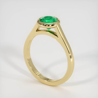 0.80 Ct. Emerald Ring, 18K Yellow Gold 2