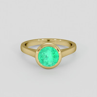 1.00 Ct. Emerald Ring, 18K Yellow Gold 1