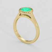 1.00 Ct. Emerald Ring, 18K Yellow Gold 2