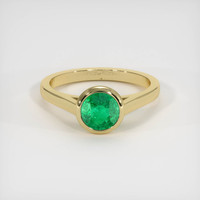 0.99 Ct. Emerald Ring, 18K Yellow Gold 1