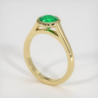 0.99 Ct. Emerald Ring, 18K Yellow Gold 2