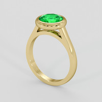 0.93 Ct. Emerald Ring, 18K Yellow Gold 2