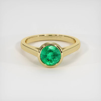 1.02 Ct. Emerald Ring, 18K Yellow Gold 1