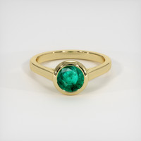 0.74 Ct. Emerald Ring, 18K Yellow Gold 1