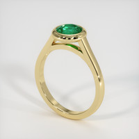 0.74 Ct. Emerald Ring, 18K Yellow Gold 2