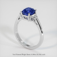 2.31 Ct. Blue Sapphire Ring, Platinum 950 2
