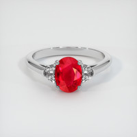 1.30 Ct. Ruby Ring, Platinum 950 1