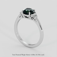 1.77 Ct. Bluish Green Sapphire Ring, Platinum 950 2