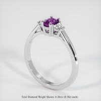 0.48 Ct. Purple Sapphire Ring, Platinum 950 2