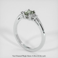 0.71 Ct. Yellowish Green Sapphire Ring, Platinum 950 2