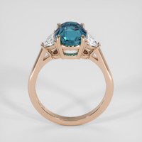 3.50 Ct. Greenish Blue Sapphire Ring, 14K Rose Gold 3