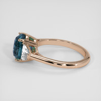 3.50 Ct. Greenish Blue Sapphire Ring, 14K Rose Gold 4