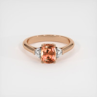 1.59 Ct. Padparadscha Sapphire Ring, 18K Rose Gold 1