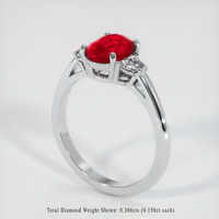 1.22 Ct. Ruby Ring, 10K White Gold 2