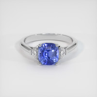 2.06 Ct. Blue Sapphire Ring, 10K White Gold 1