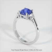 2.06 Ct. Blue Sapphire Ring, 10K White Gold 2