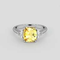 3.12 Ct. Yellow Sapphire Ring, 10K White Gold 1