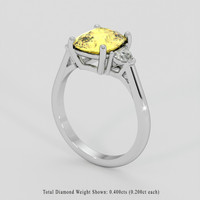 3.12 Ct. Yellow Sapphire Ring, 10K White Gold 2