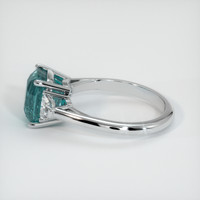 4.50 Ct. Bluish Green Sapphire Ring, 10K White Gold 4