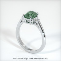 2.78 Ct. Green Sapphire Ring, 10K White Gold 2